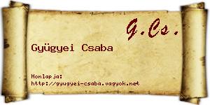 Gyügyei Csaba névjegykártya